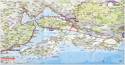 Географическая карта побережья Черногории